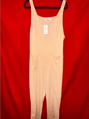 Flightbird Women’s Size Large Peach Color Jumpsuit with Adjustable Straps
